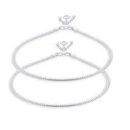taraash 925 Sterling Silver Plain Anklet for Women image 1