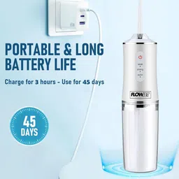 Flowlet Powerfull Smart Water Dental Flosser | Pure White with 4 Nozzle tips | 3 Jet Water Pressure Settings | Removers 99% Food Residues | 220ml Water Tank Capacity | IPX7 Waterproof | 6 Months Warranty image 5