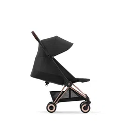 Cybex Coya Compact Stroller, Lightweight One-hand Fold, Travel-Friendly Pram for Newborns, Infants, and Toddlers, Age 0-4 years, Flat Recline Position, One Pull Harness, Hand Luggage Compatible, Stroller (Sepia Black Rosegold Frame) image 5