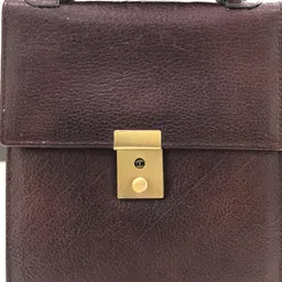 rsinc Leather Small Briefcase for Men Brown Crossbody Bag | Tablet Sized Shoulder Bag With Zipper | Work Business Casual Adjustable straps | DIMENSION: L- 6.2inch H- 7.2inch W- 1inch | D image 3