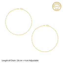 giva 925 Silver Golden Vintage Beauty Anklet,Single | Anklets for Women and Girls | With Certificate of Authenticity and 925 Stamp | 6 Months Warranty image 3