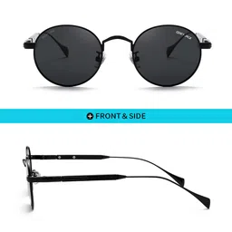 grey jack Round Polarized Sunglasses for UV Protection,Metal Full Rim Eyewear for Men Women 2036 image 3