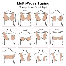 rozadio BoobTape for Women Breast Lift for Strapless Dress Nipple Tape, Multipurpose Body for Breast (Pack of 1) Black image 3