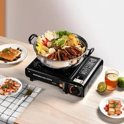 ship sai traders Ship Camp Stove Portable 2-in-1 LPG & Butane Gas Grill Camping Accessories Outdoor Windproof Thickened Metal Material image 4