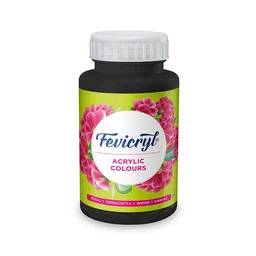 Pidilite Fevicryl Acrylic Colour, Black Acrylic Paint, 500 ml Fevicryl Acrylic Colour, White acrylic paint, 500 ml image 2