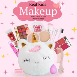 generic Linivya Kids Real Makeup Kit for Girls & Teens with Unicorn White Bag - Non-Toxic, Safe, Washable - Birthday Gift for 6 7 8 9 10 12 13 14 15 16 17 Years Old (Pack of 18) image 2