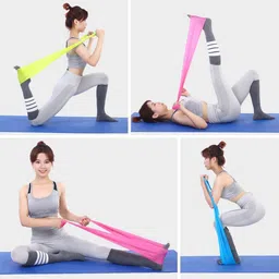 XPEED Natural Latex Elastic Exercise Bands, Yoga Physical Therapy Fitness Stretch Strength Training Free Resistance Bands image 3