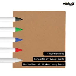 ieididactics VibhutiCrafts 6 Piece 8x8 Inch MDF Sheets for Craft, 3mm Thick MDF Board Sheets for DIY Wooden Painting, Art, and Craft Work – Customizable MDF Sheet Cutouts image 5