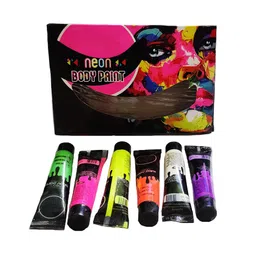 bitona BITONA® Non-Toxic Face Paint and Body Paint for all Easy to Use, Water Washable Neon Colour UV Glow Tubes - Set of 6 tubes image 5