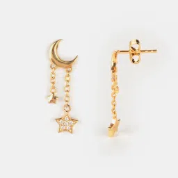 Shaya by CaratLane Magic In The Milky Way Earrings in Gold Plated 925 Silver image 4