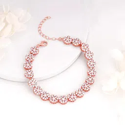 giva 925 Anushka Sharma Rose Gold Studded Flower Bracelet | Gifts for Girlfriend, Gifts for Women & Girls| With Certificate of Authenticity and 925 Stamp | 6 Month Warranty* image 3