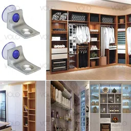 VOLO 10 X L Shape Right Angle Glass Panel Shelf Clamp Holder Bracket Support Clip (Material :Zinc Alloy) (Silver) image 3