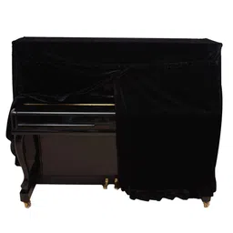 t best Full Piano Cover, 5 Colors Fashionable Pleuche Upright Piano Cover Piano Dust Cover Instruments Accessory Decoration(Black) image 1