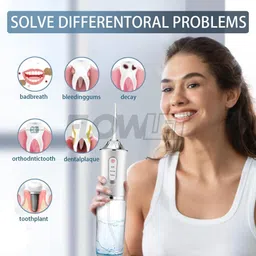 Flowlet Powerfull Smart Water Dental Flosser | Pure White with 4 Nozzle tips | 3 Jet Water Pressure Settings | Removers 99% Food Residues | 220ml Water Tank Capacity | IPX7 Waterproof | 6 Months Warranty image 2