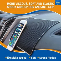 FreshDcart FDCA283 Car Dashboard Anti Slip Car Pad Mobile Phone Holder Non Slip Dashboard Mat Anti Skid Grip Mount for All Smartphone, Keychain (Black, Pack of 1) (27cm x 14cm x 0.1cm) | RUBBER MAT image 4