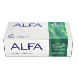 Alfa 2 Ply Perfumed Facial Tissues 100 Pulls 200 Sheet per Box (Pack of 4 Fragrances) image 3
