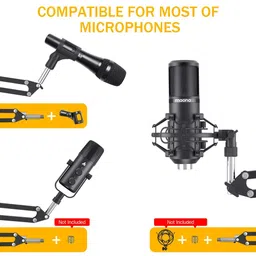 Maono AU-B01 Microphone Suspension Boom Scissor Arm Stand (Black) image 4