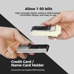 monocarbon Carbon Fiber Money Clip for Cash and Credit Cards Money Holder Clip for Men Minimalist Money Clips Credit Card Holder Wallet, Matte Forged Black, image 5
