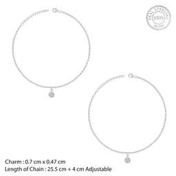 giva 925 Silver Glow Linked Chain Anklet,Single | Anklets for Women and Girls | With Certificate of Authenticity and 925 Stamp | 6 Months Warranty image 3