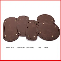 fabloft DIY Crochet Bag Bottom Pad with Holes | PU Leather Purse Bottom Base for Handmade Bag Making, Weaving & Craft Supplies | 15cm Round Shaper image 1