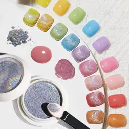 d.b.z. D.B.Z.® Chrome Nail Powder Mermaid Powder Pearl Holographic Nail Powder Unicorn Pigment for Nail Art with Sponge Tool image 5