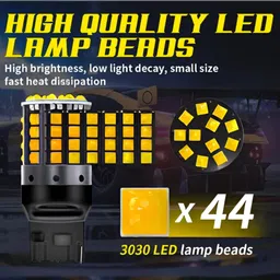 durvient Durvient.com® No Hyperflash Canbus Error Free T20 WY21W 7440 Wedge LED For Car Indicator, Rear Fog, Brake, Parking (Amber, 1 Pair) image 5