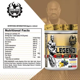 Dexter Jackson Legend Pump Pre-Workout - Blueberry Lemonade Flavor | Advanced Formula | 432g, 30 Servings image 5