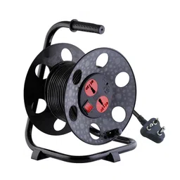 MX Extension Cable Reel Drum for ev Charger Retractable Extension Reel 50 Meter industerial Extension Board Drum 3 pin 3 Socket Universal Socket Extension Box 5/15Amp with Master Switch image 1
