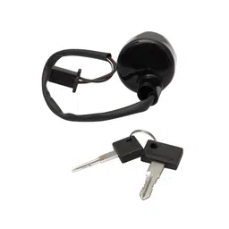 Deutsche Black Cylindrical Finish New Ignition Starter Lock Compatible with TVS Max-100 (2 Wires), Switch Lock with 2 Keys | 2 PIN image 2