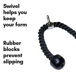 Gyronax Tricep Rope Attachment Pull Down/Extension (Black,Nylon/Metal), Pack of 1, Brown image 5