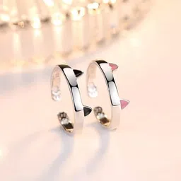 myki Smoothly dazzling Elegant Kitty Cat Adjustable Ring for Women & Girls image 5