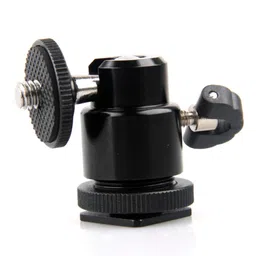 generic Adjustable Swivel Angle Ball 1/4" Hot Shoe Mount Adapter Holder Camera Video, Black image 3