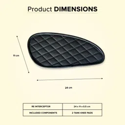 THE BIKERZ RE INTERCEPTOR PURE LEATHER TANK KNEE PADS (CHECKERED BLACK WITH BLACK STITCH) image 3