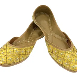 eshoe ethnic Bridal Punjabi Jutti for Women Flats Handmade Mojari Shoes Ethnic Wedding Juttis image 2