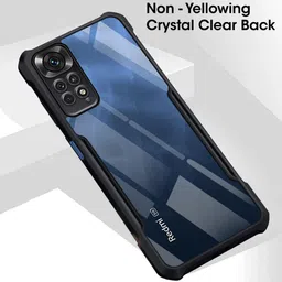 TheGiftKart Crystal Clear Back Cover Case for Mi Redmi Note 11 Pro/Pro Plus 5G | 360 Degree Protection | Shock Proof Design | Transparent Back (TPU & PC | Black Bumper) image 3