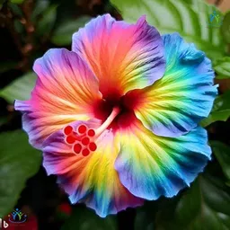 generic Gim Jack Galaxy Live Rainbow Hibiscus" hybrid - 1 Healthy Live Super Early Flower Plant' With Black Plastic Pot image 3