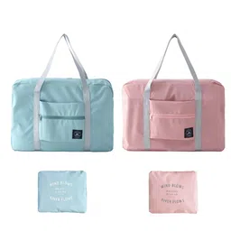 luckymorden Travel Foldable Nylon Bag Portable Waterproof Handbag Folding Sport Weekend Shopping Luggage Bag Gym Sports Bag 2 Pc (Multicolor) image 1