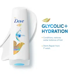 Dove Glycolic + Hydration Floral Conditioner For Dry Hair 175 Ml With 5% Hydra-Glycol For Upto 100 Hours Of Hydrated, Fluid Hair., 1 Count image 2