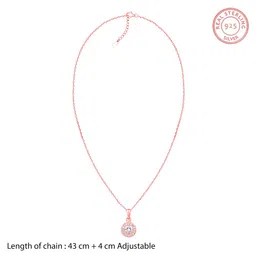giva 925 Silver Rose Gold Most Precious Pendant With Link Chain| Necklace to Gift Women & Girls | With Certificate of Authenticity and 925 Stamp | 6 Months Warranty image 4