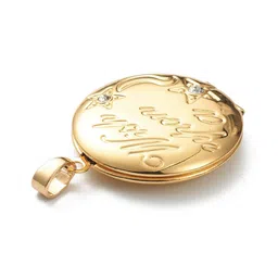 via mazzini 18K Real Gold Plated Wish Upon A Star Photo Locket Pendant with Chain for Women and Girls (NK0515) 1 Pc image 2