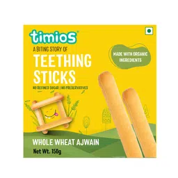 Timios Organic Teething Sticks Whole Wheat and Ajwain- Tasty and Healthy,150gm, Pack of 1 image 1