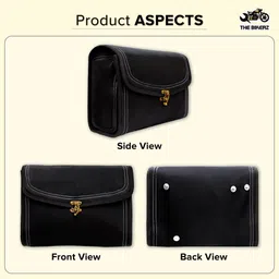 THE BIKERZ Side Bag for Motorcyle all Bikes by The BIKERZ | Faux Leather - Black image 4