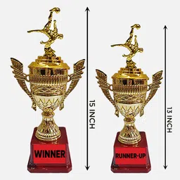 Bareeze Pure Football Tounament Trophy for Winner,Runnerup,Best Goalkeeper,Best Raider and Best Defender image 2
