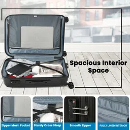 delsey paris Brisban Medium Size Check-in Polypropylene Hard Sided 8 Wheels Spinner Suitcase/Trolley Bag for Travel with TSA Lock image 5