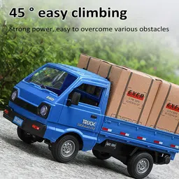 GoolRC Remote Control Car Kei Truck, 1:16 Scale RC Transport Pickup Truck with Spray and Light, 2.4GHz All Terrain RC Cars for Kids and Adults Christmas or Birthday Gift (White) image 4