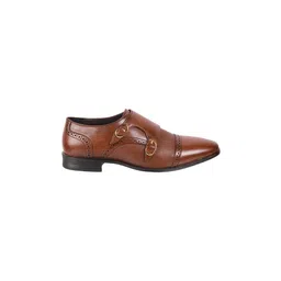 metro Men Leather Adjustable Formal Double Monk Strap Shoes image 4