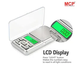 MCP Mini Pocket Weighing Scale - Precision Digital LED Scale with Auto Calibration and Tare Function, 0.01g to 200g Capacity (Silver) image 4