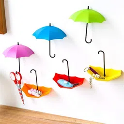 SWAB Plastic Umbrella Key Hat Wall Multipurpose Holder Hanger Hooks, pack of 06 Pieces, Multicolour image 3