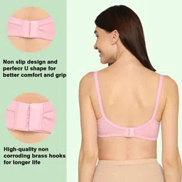 evamomies Women's Cotton Lycra Full Cup Non-Wired & Non-Padded Feeding Bra | Nursing Bra | Maternity Bra image 2