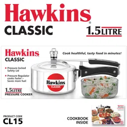 Hawkins 1.5 Litre Classic Pressure Cooker,Best Inner Lid Cooker,Baby Cooker,Silver(CL15) Aluminium image 2
